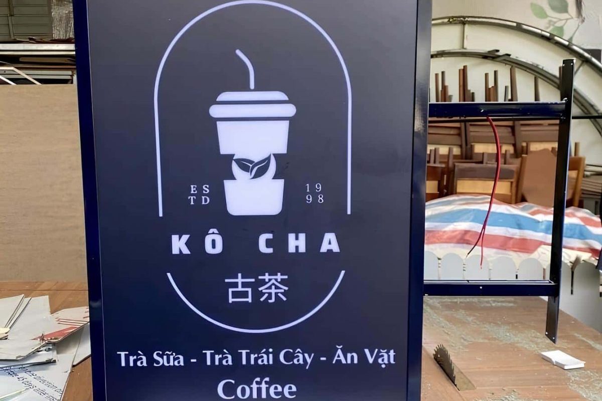 Bảng hiệu hộp đèn cafe phù hợp nhiều concept thiết kế