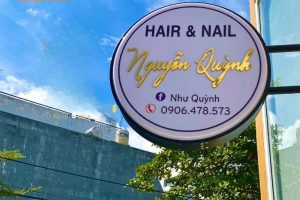 Bảng hiệu hộp đèn nail hình tròn đơn giản