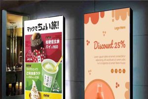 Biển hộp đèn siêu mỏng chân đứng trưng bày poster